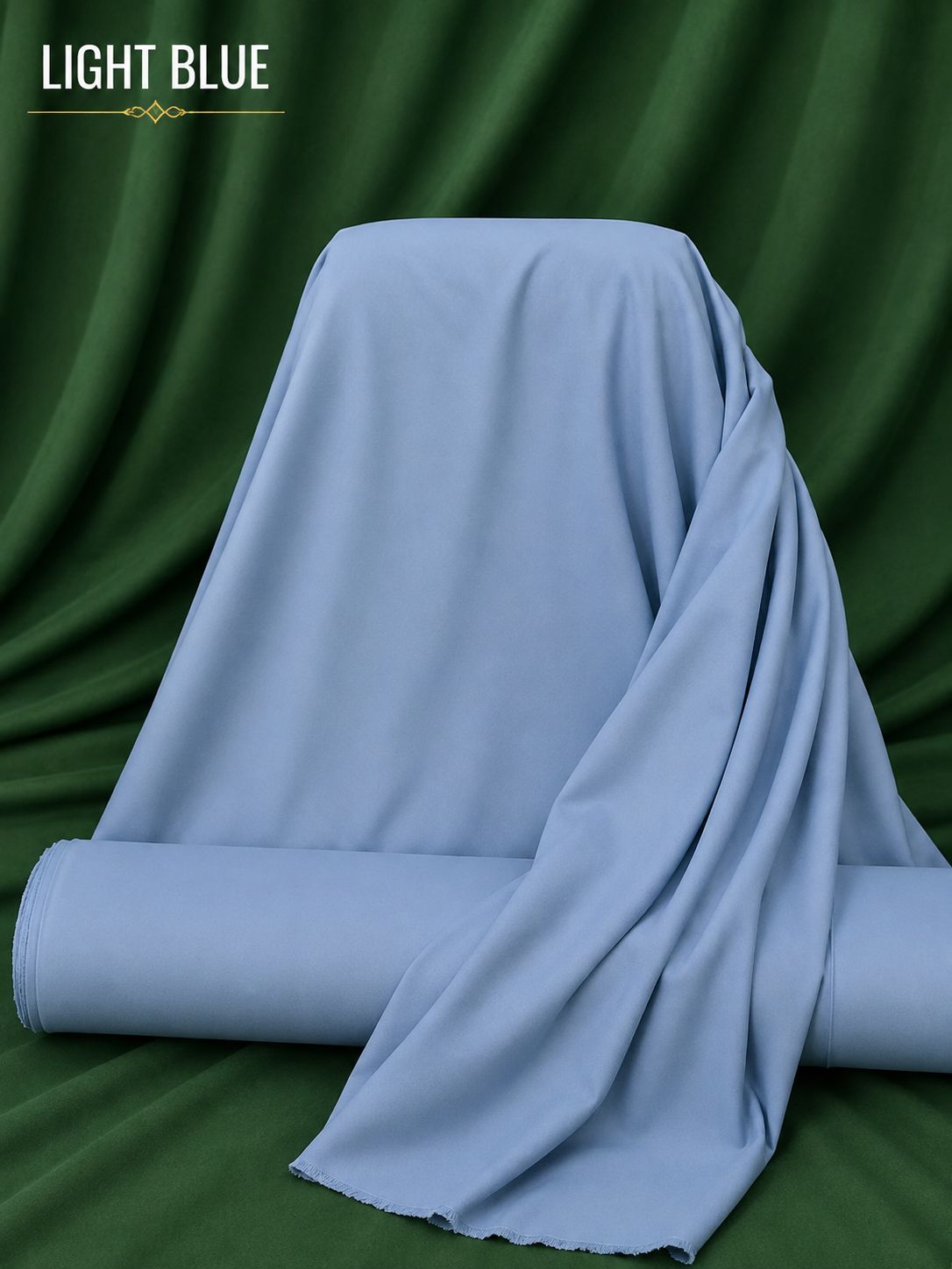 Premium Light Blue Unstitched Suit - Classic KAZA